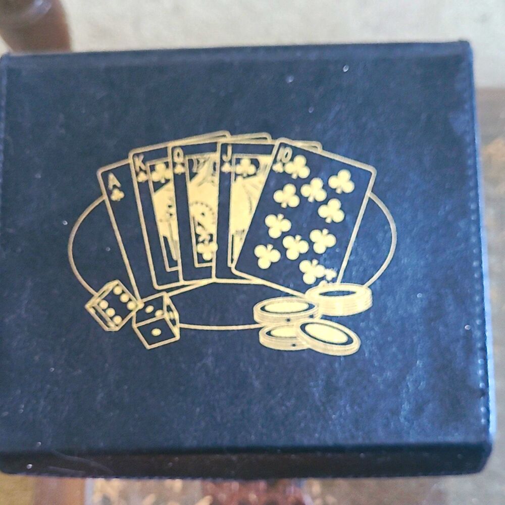 Casino Poker Chip Set w/ Black Case, Playing Cards, Dice, Red/Blue/White